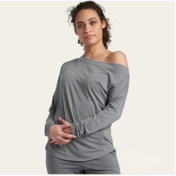 Universal Standard Dolci Top 4XS 00 0 Gray NWT Shirt Tee Off Shoulder Lounge - Picture 2 of 6